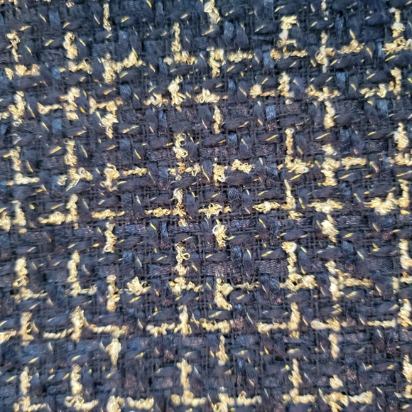 "Chanel Style" Unbranded Navy And Gold Tweed Fully Lined Shift Dress Size 2 - Picture 12 of 12